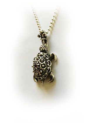 Turtle With Ruby Silver Pendant 3