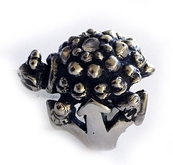 Turtle with Ruby Sterling Silver Ring