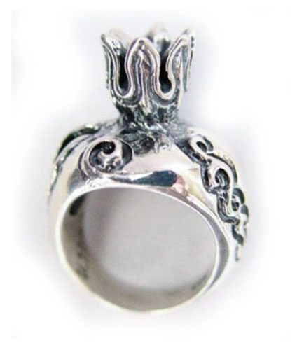 Pomegranate For Man Silver Ring