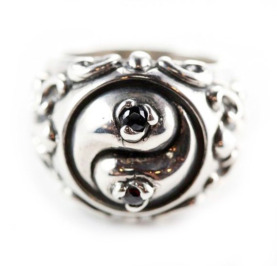 Yin-Yang Sterling Silver Ring