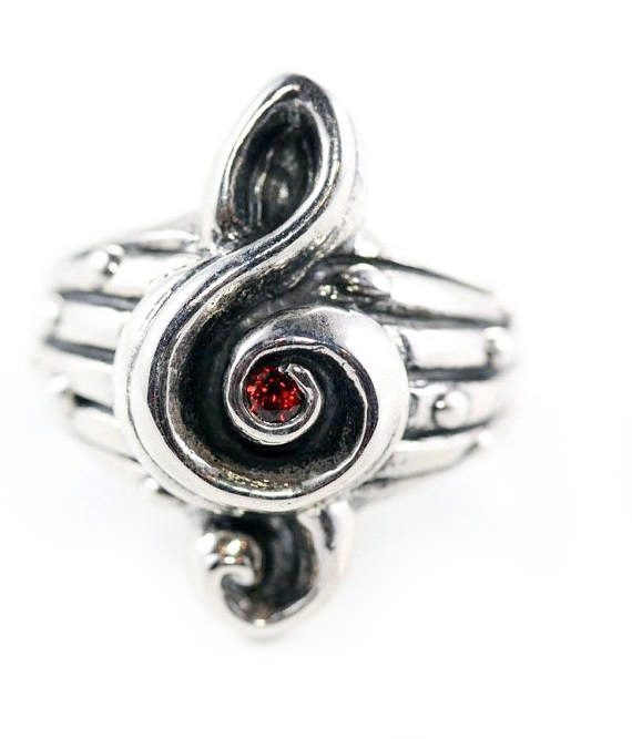 Music Treble Clef Sterling Silver Ring