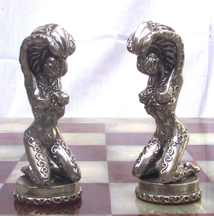 Tigrani “Nudes” Sterling Silver Chess Set 5