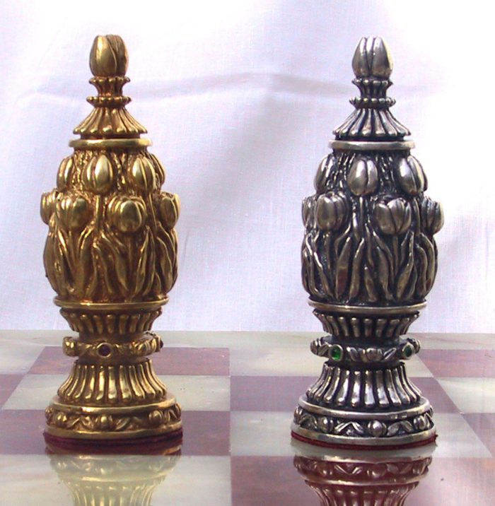 Tigrani “Flowers” Sterling Silver Chess set 8