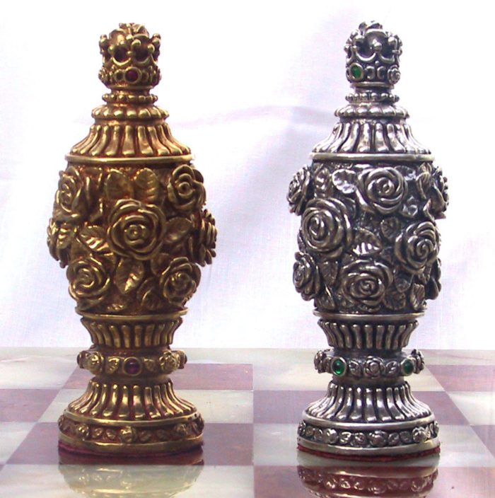 Tigrani “Flowers” Sterling Silver Chess set 4