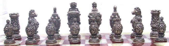 Tigrani “Flowers” Sterling Silver Chess set 3
