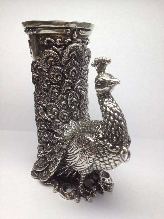 Sterling Silver Peacock Cup