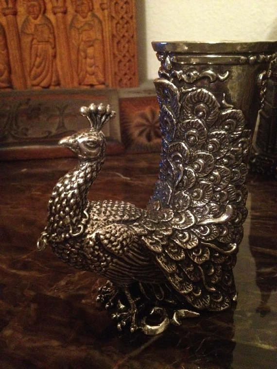 Sterling Silver Peacock Cup 2