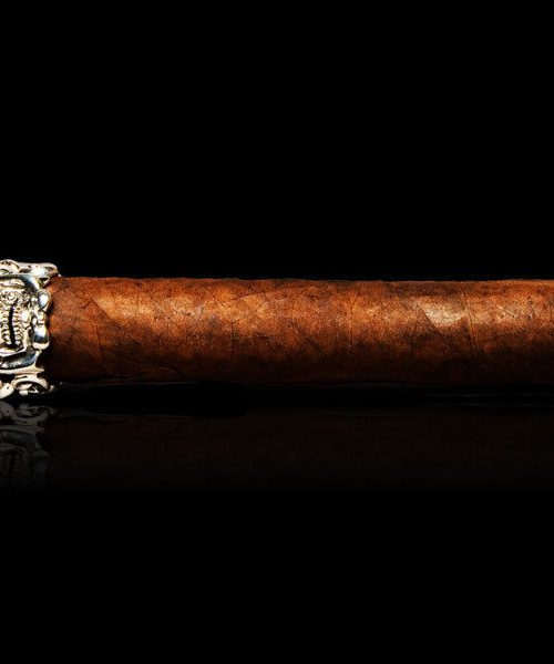 Skull Cigar Ring With Ruby