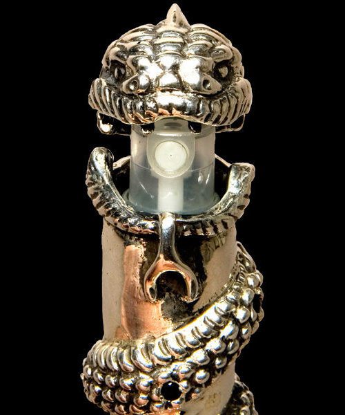 Snake Cologne Flask With Onyx Stones
