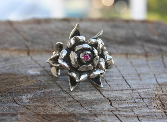 Rose Scorpion Ring with Ruby Stone 2