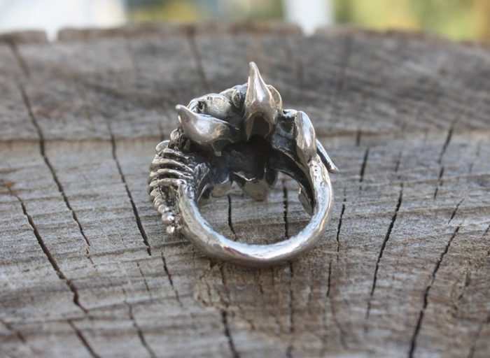 Rose Scorpion Ring with Ruby Stone 3