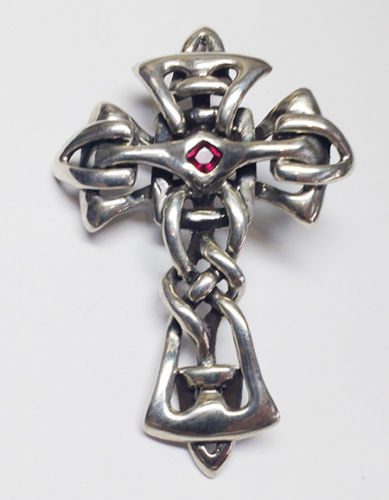 Celtic Rose-Cross Silver Necklace 2