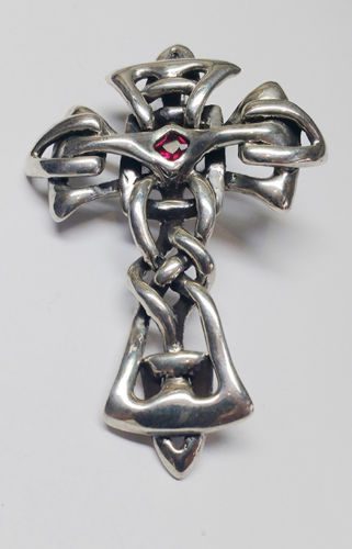 Celtic Rose-Cross Silver Necklace 5