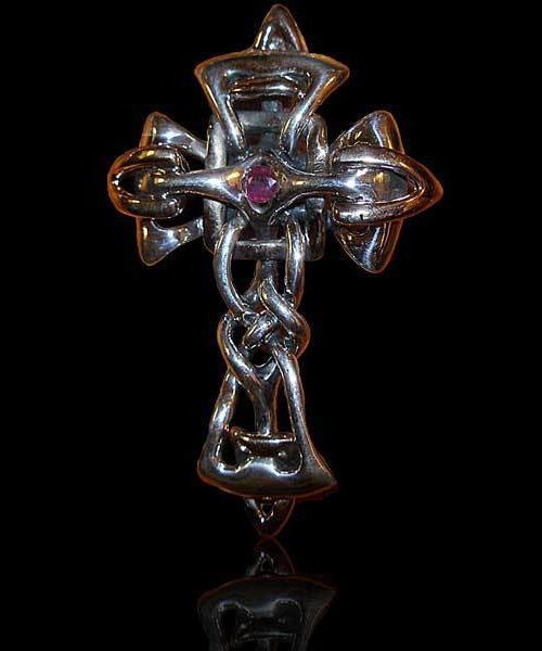 Celtic Rose-Cross Silver Necklace