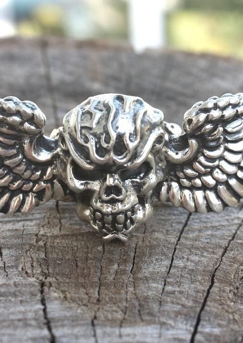 Warrior Skull Wing Ring