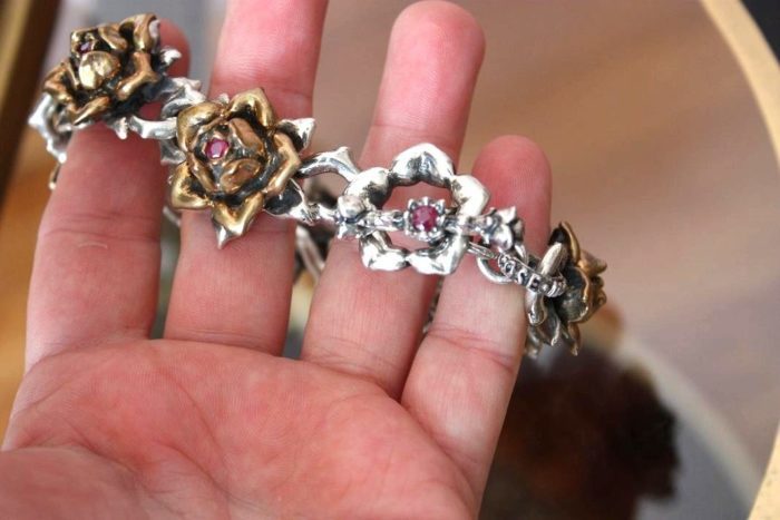 Imperial Rose Link Bracelet with Rubies 5