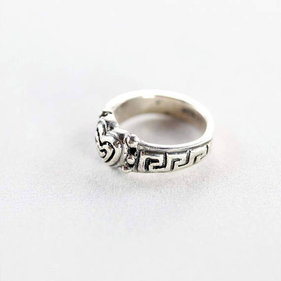 Heart Patterns Style Sterling Silver Ring 3