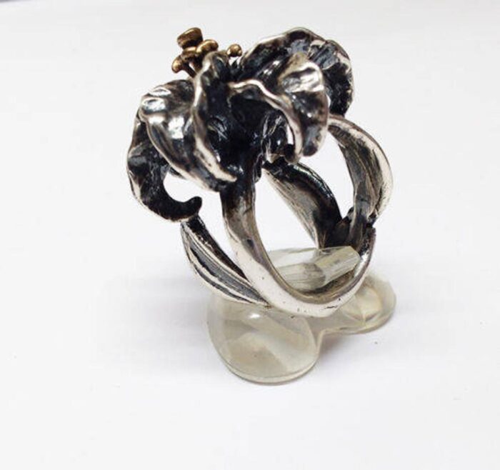 Lily Flower Silver Ring 2