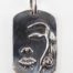 Sterling Silver Dog Tag Pendant with Flower