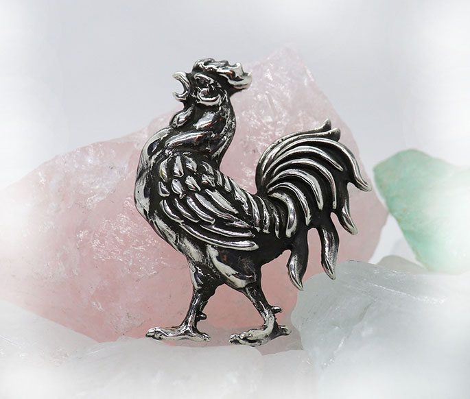 Mr. Rooster Silver Pendant