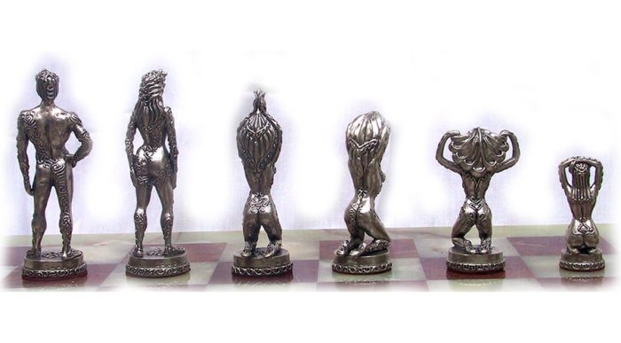 Tigrani “Nudes” Sterling Silver Chess Set