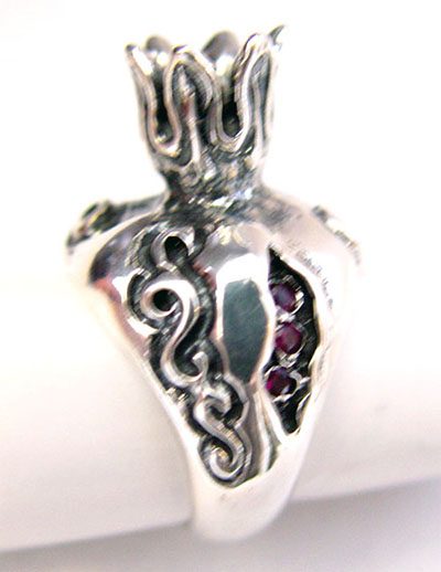 Pomegranate For Woman Silver Ring 3