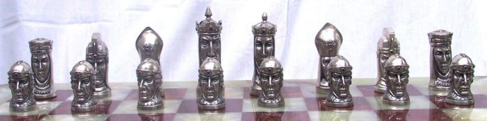 Tigrani Faces Version #1 Sterling Silver Chess set 4