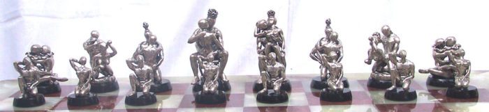 Tigrani Modern Erotic Sterling Silver Chess Set 2