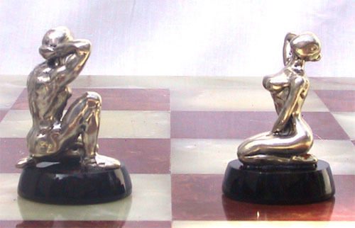 Tigrani Modern Erotic Sterling Silver Chess Set 6