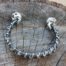 Dual Skull Silver Bracelet with Rubies