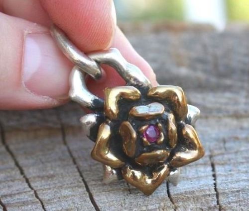 Imperial Rose Pendant with Ruby Stone