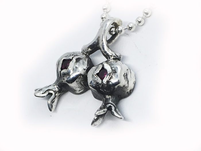 Two Pomegranate Sterling Silver Pendant 2