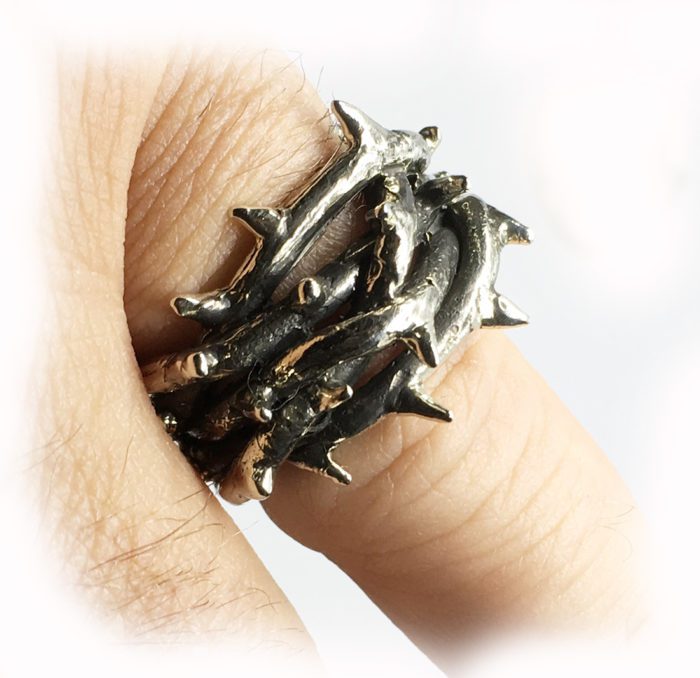 Crown of Thorns Silver Ring V3