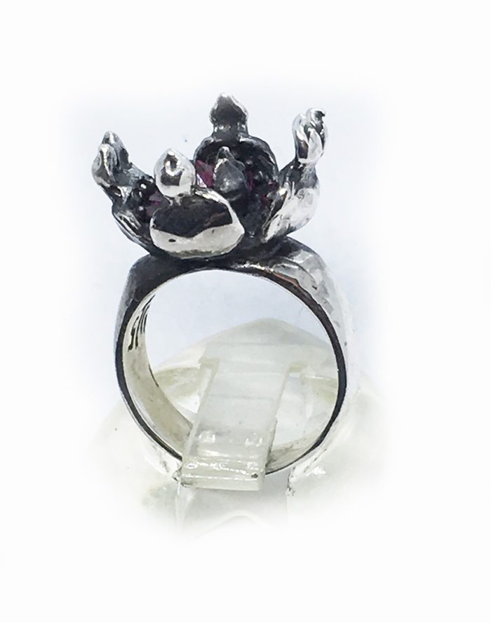 Open Pomegranate Sterling Silver Ring