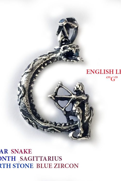 Letter G Custom Zodiac Pendant
