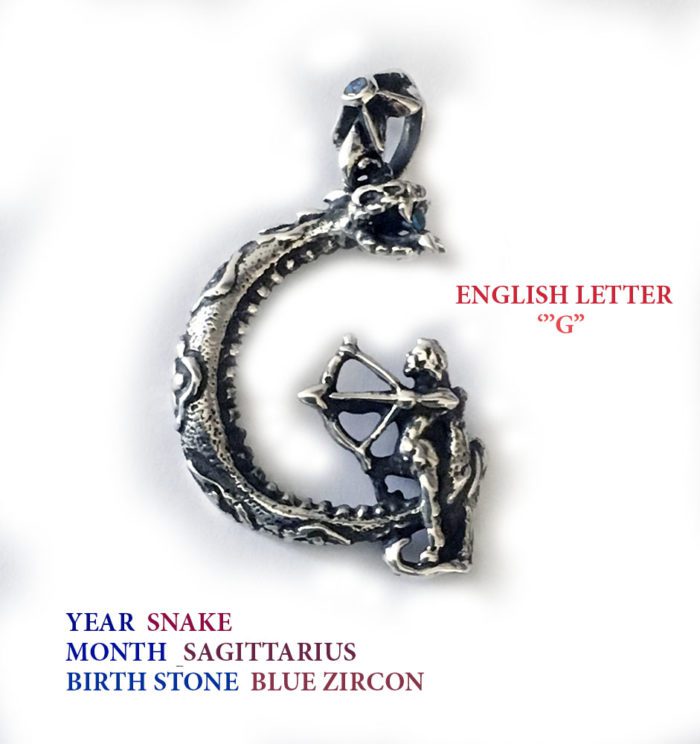 Letter G Custom Zodiac Pendant