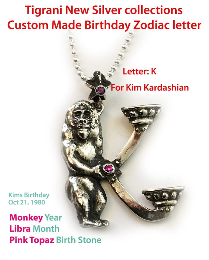 Kim Kardashian Custom Zodiac Pendant