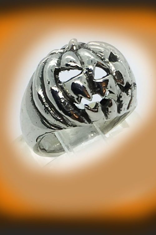 Halloween Pumpkin Sterling Silver Ring