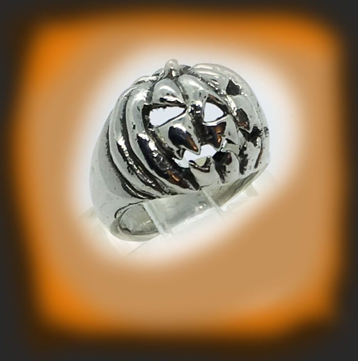 Halloween Pumpkin Sterling Silver Ring