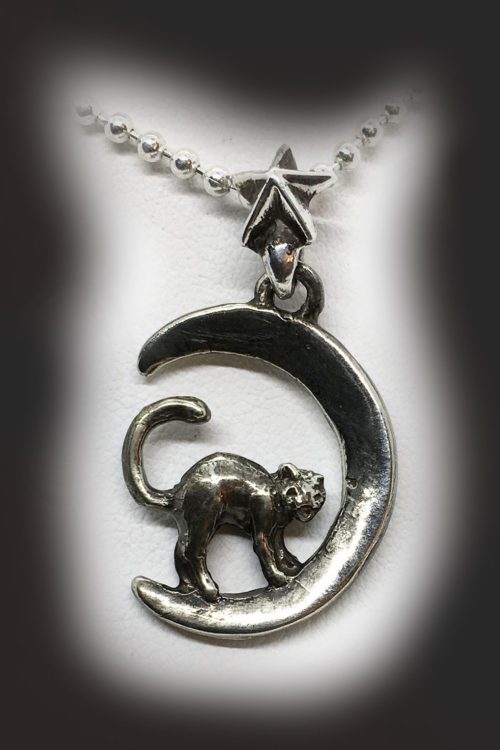 Halloween Cat Sterling Silver Pendant