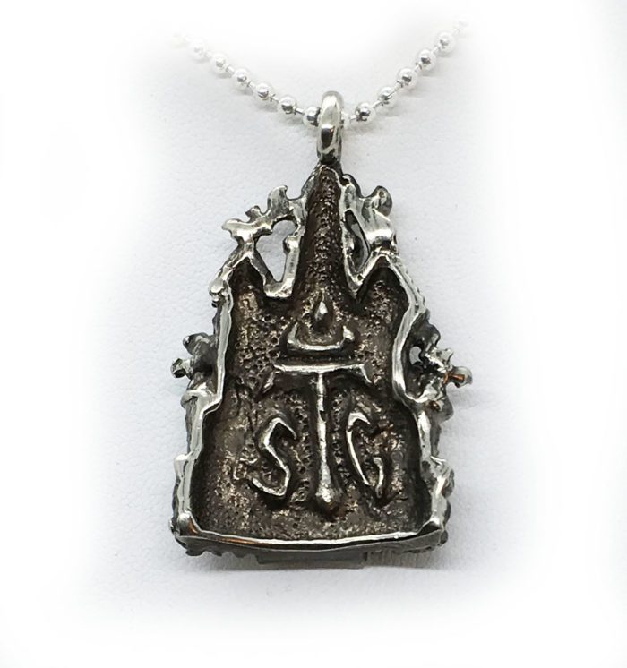 Halloween Haunted House Sterling Silver Pendant 3