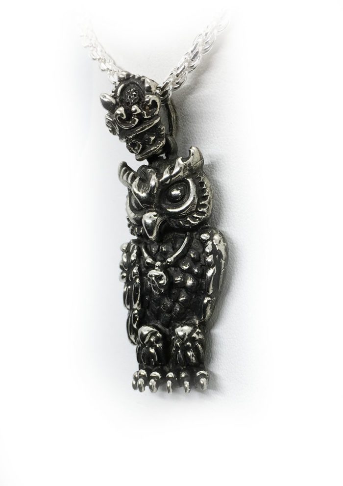 King of Owl Silver Pendant 4