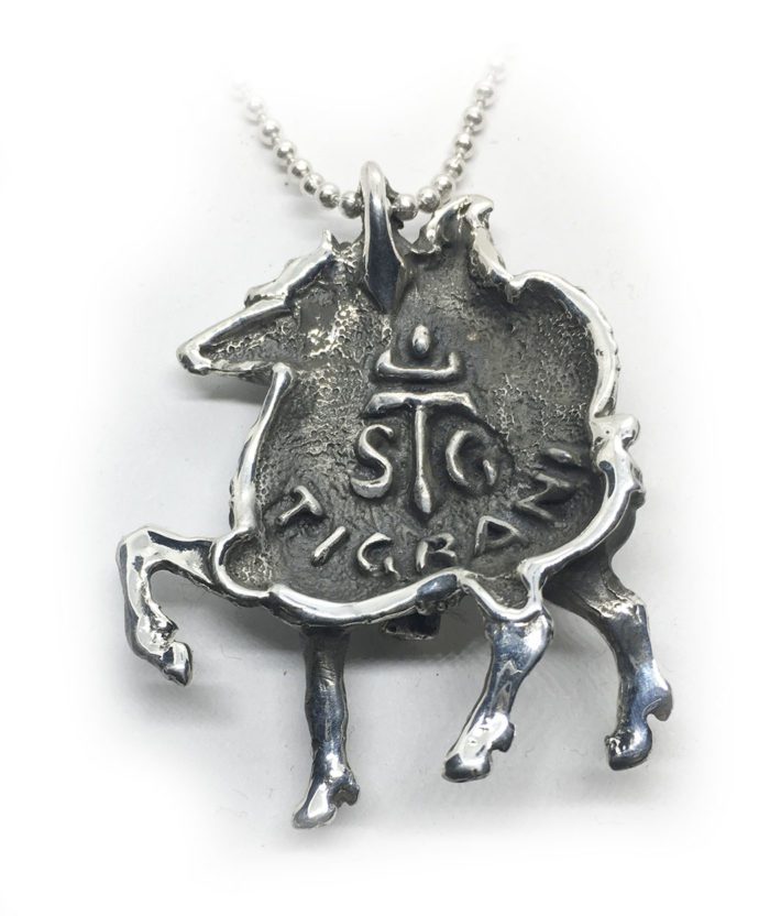 Santa Claus with Reindeer Silver Pendant 3