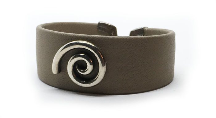 Leather Bracelet with Sterling Silver