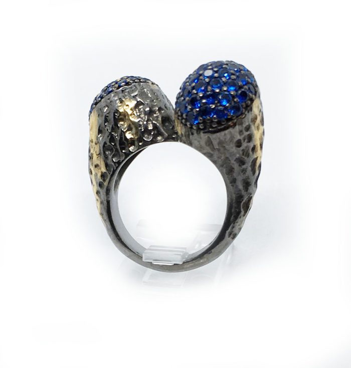 Blue Korund Sterling Silver Ring