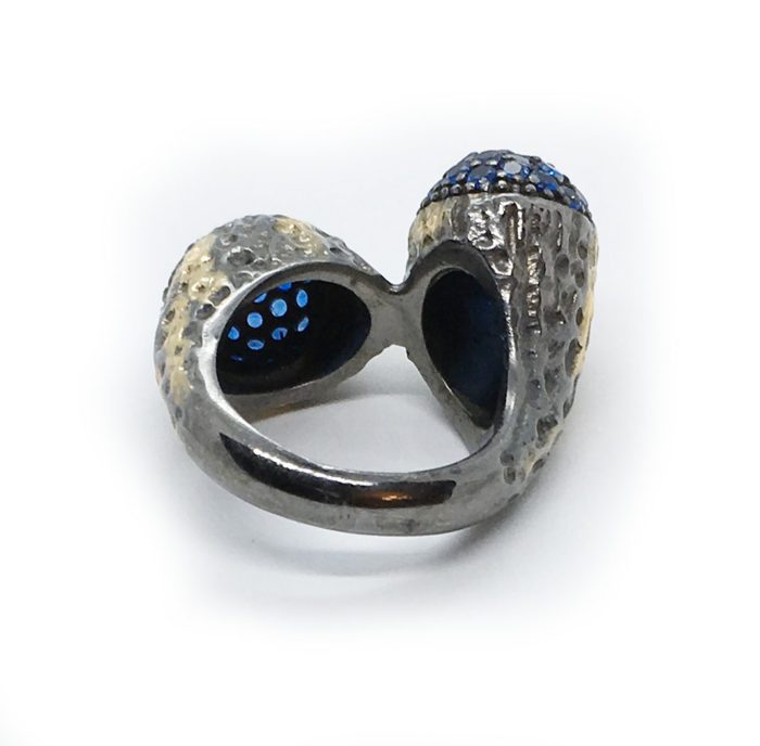 Blue Korund Sterling Silver Ring 4