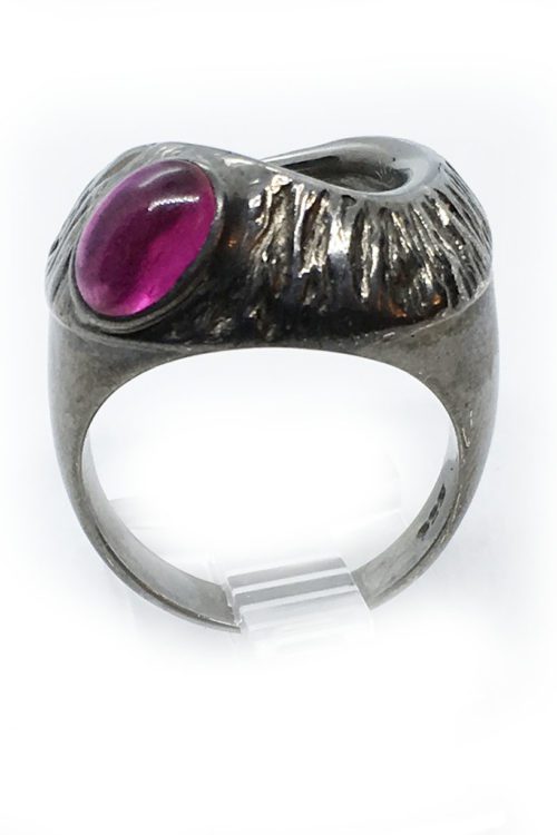 Korund 925 Sterling Silver Black Rhodium Plating Ring