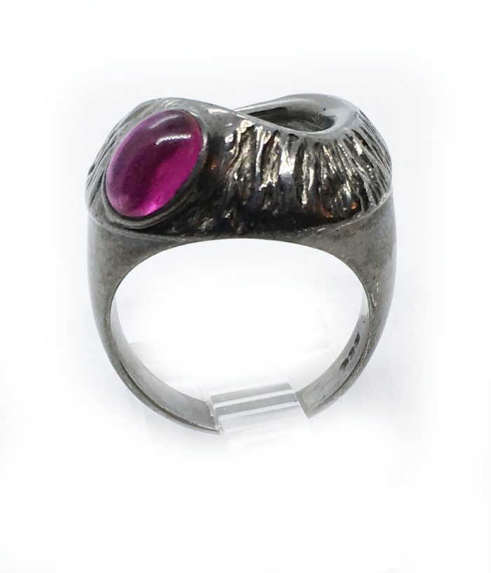 Korund 925 Sterling Silver Black Rhodium Plating Ring