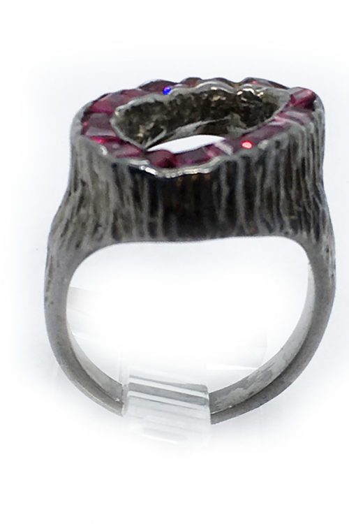 Korund 925 Sterling Silver and Black Rhodium Plating Ring