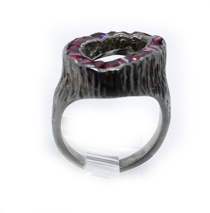 Korund 925 Sterling Silver and Black Rhodium Plating Ring